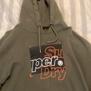 Superdry Olive Hoodie with Graphic Logo